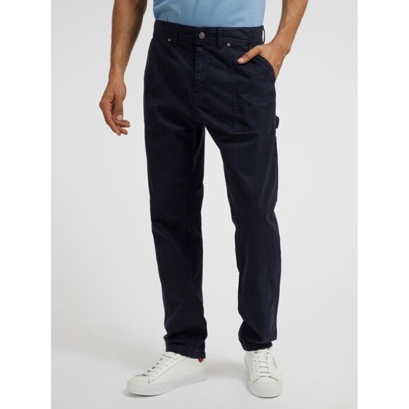 Guess Men’s Regular Tapered Carpenter Pants Relax Fit In Navy Blue Size 31 - Picture 2 of 12